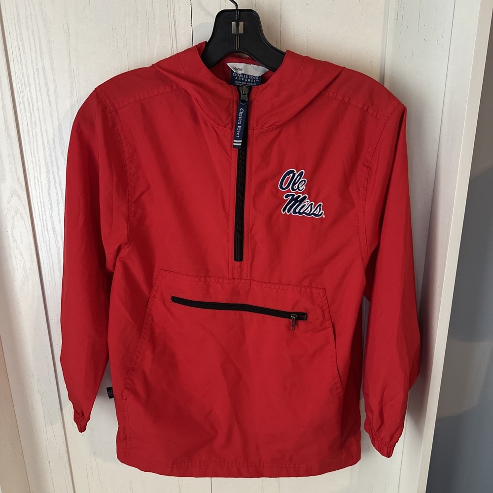 Charles River Ole Miss Rain Jacket Windbreaker Youth Size Medium 10/12